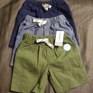 Carter's Toddler Pull-on Poplin Shorts (3 pairs)